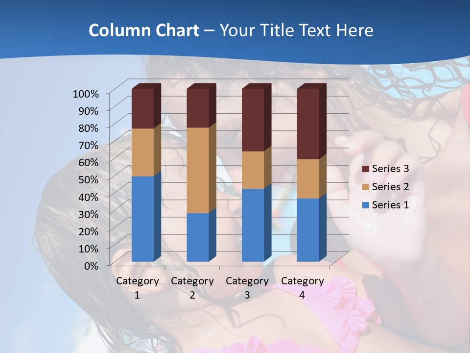 Two Little Girls In A Pink Swimsuit Playing In A Pool PowerPoint Template