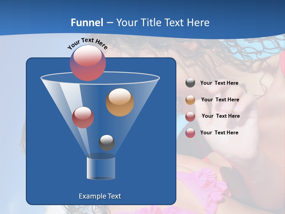 Two Little Girls In A Pink Swimsuit Playing In A Pool PowerPoint Template