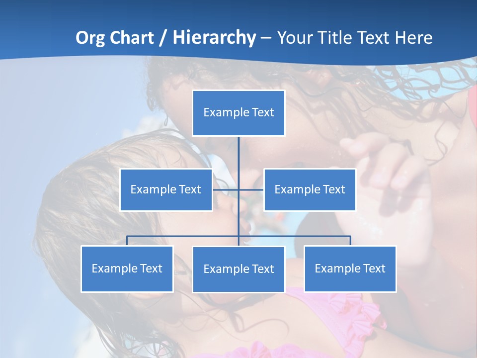 Two Little Girls In A Pink Swimsuit Playing In A Pool PowerPoint Template