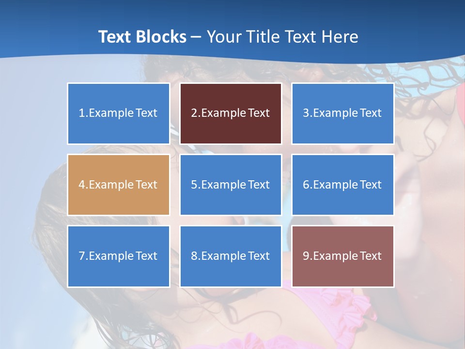 Two Little Girls In A Pink Swimsuit Playing In A Pool PowerPoint Template