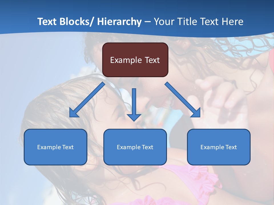 Two Little Girls In A Pink Swimsuit Playing In A Pool PowerPoint Template