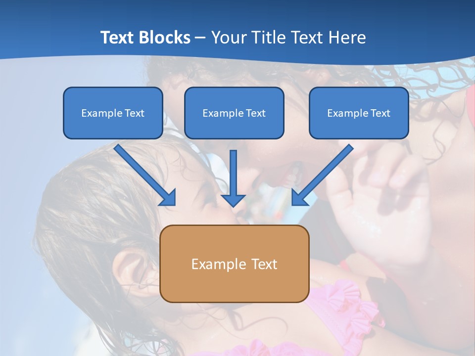 Two Little Girls In A Pink Swimsuit Playing In A Pool PowerPoint Template