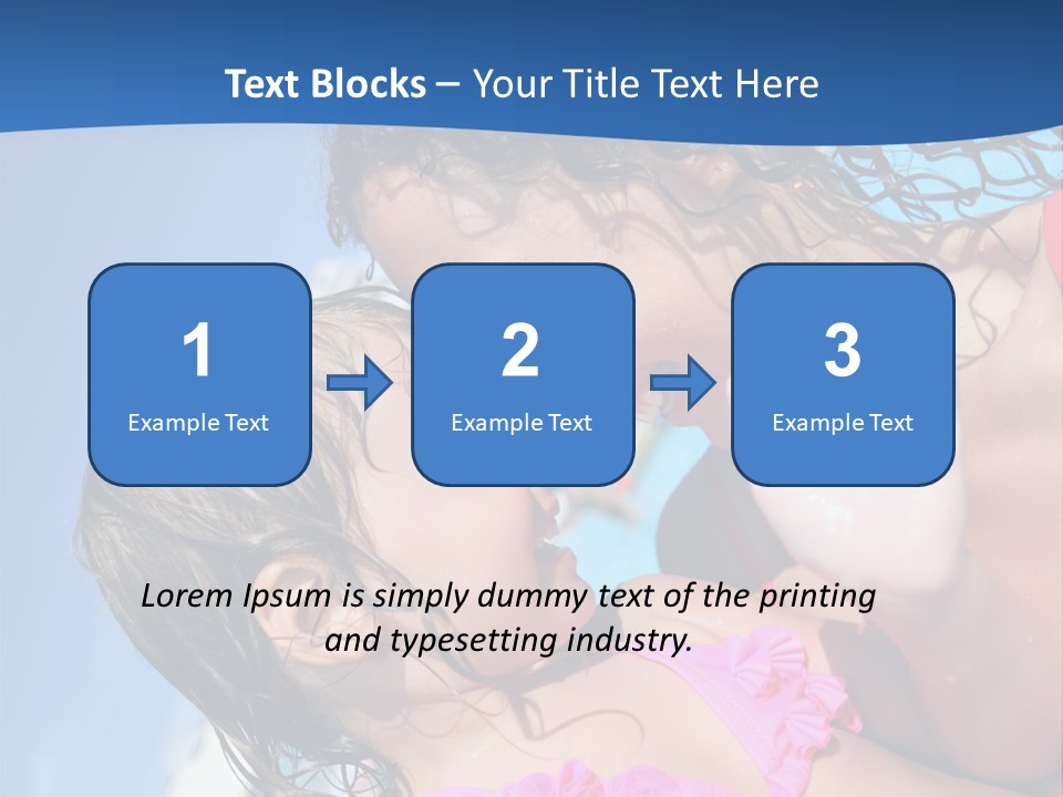 Two Little Girls In A Pink Swimsuit Playing In A Pool PowerPoint Template