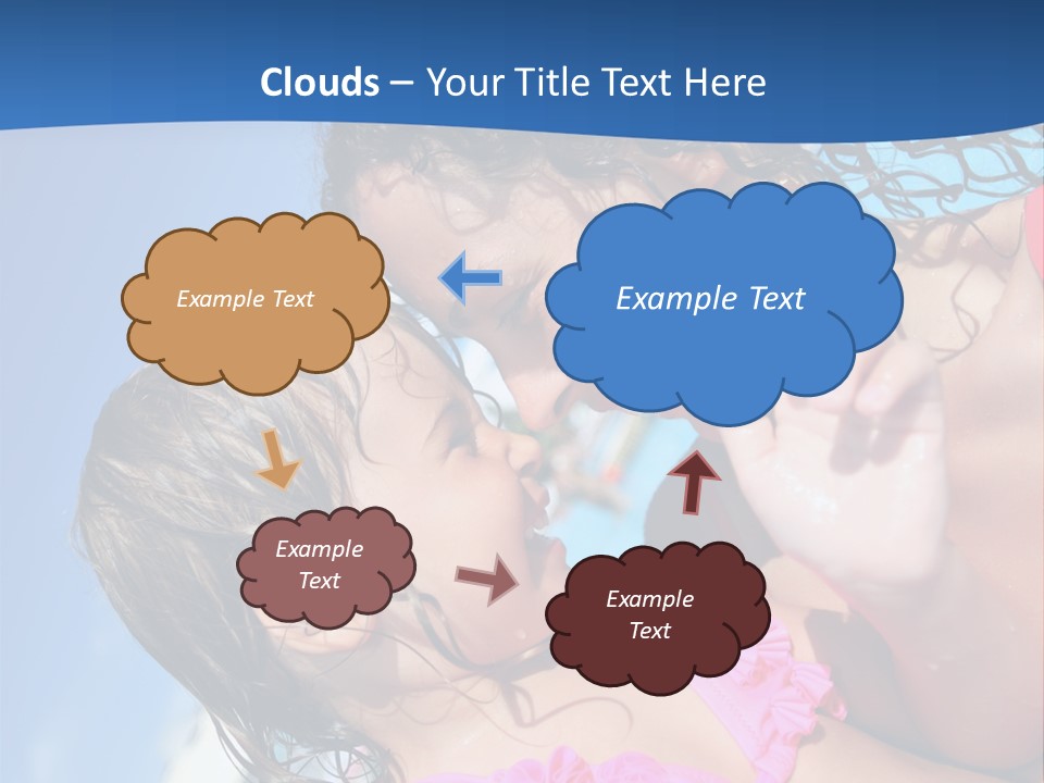 Two Little Girls In A Pink Swimsuit Playing In A Pool PowerPoint Template