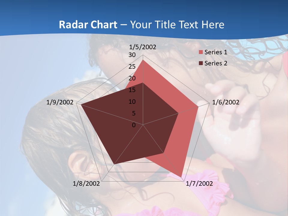 Two Little Girls In A Pink Swimsuit Playing In A Pool PowerPoint Template