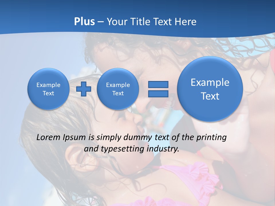 Two Little Girls In A Pink Swimsuit Playing In A Pool PowerPoint Template