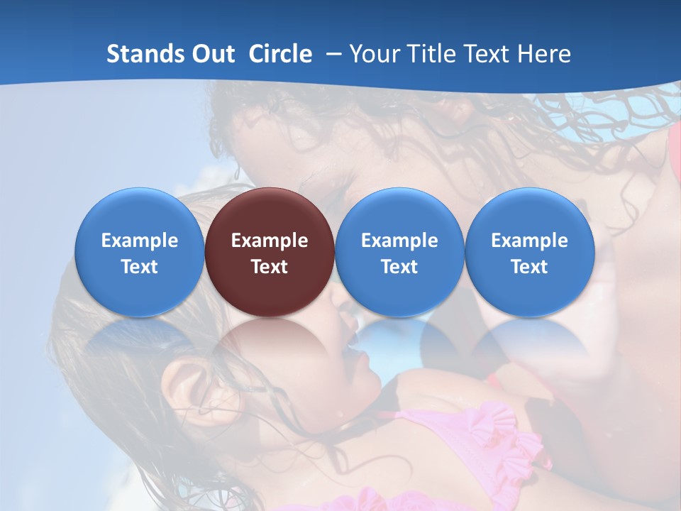 Two Little Girls In A Pink Swimsuit Playing In A Pool PowerPoint Template