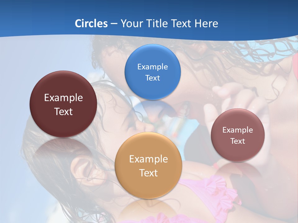 Two Little Girls In A Pink Swimsuit Playing In A Pool PowerPoint Template