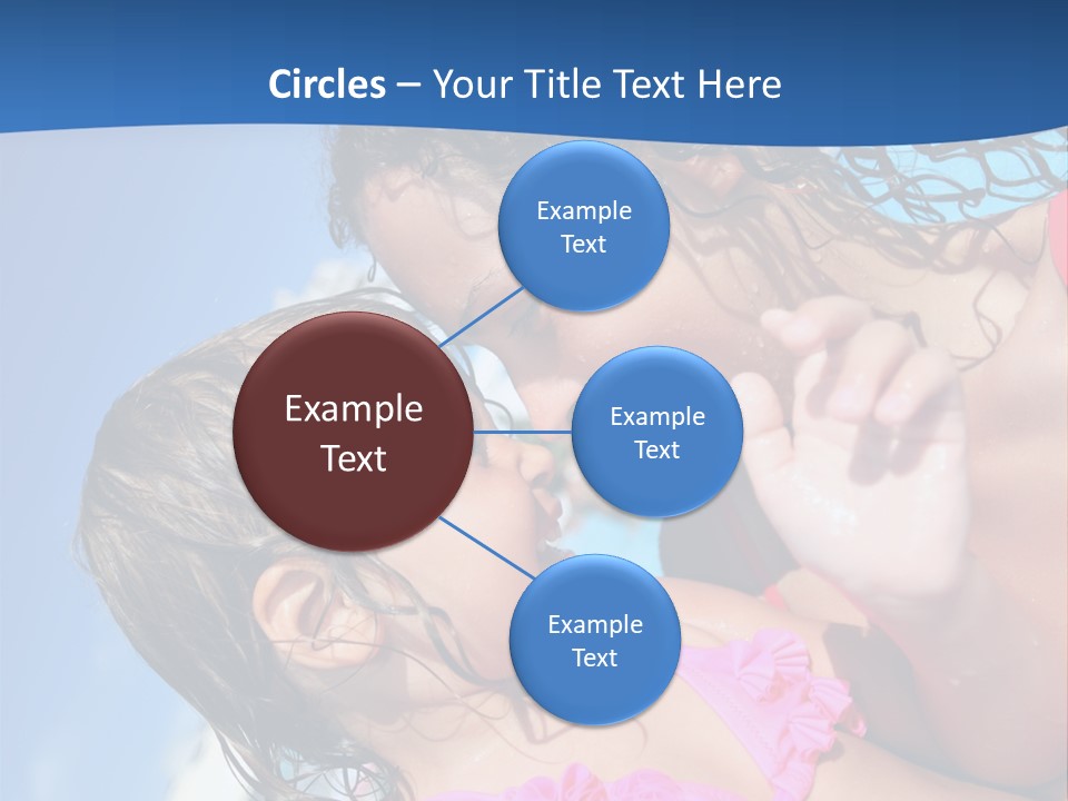 Two Little Girls In A Pink Swimsuit Playing In A Pool PowerPoint Template