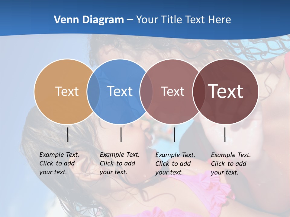 Two Little Girls In A Pink Swimsuit Playing In A Pool PowerPoint Template