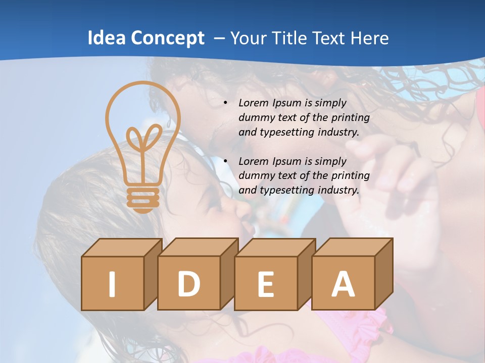 Two Little Girls In A Pink Swimsuit Playing In A Pool PowerPoint Template