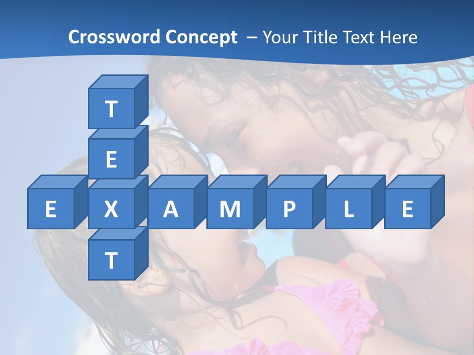 Two Little Girls In A Pink Swimsuit Playing In A Pool PowerPoint Template