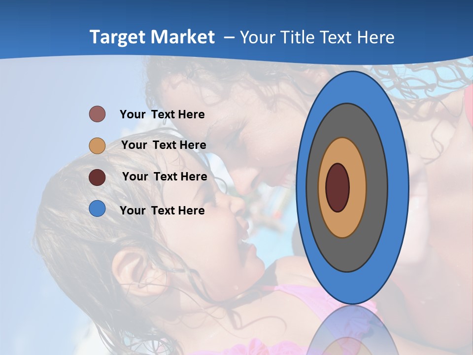 Two Little Girls In A Pink Swimsuit Playing In A Pool PowerPoint Template