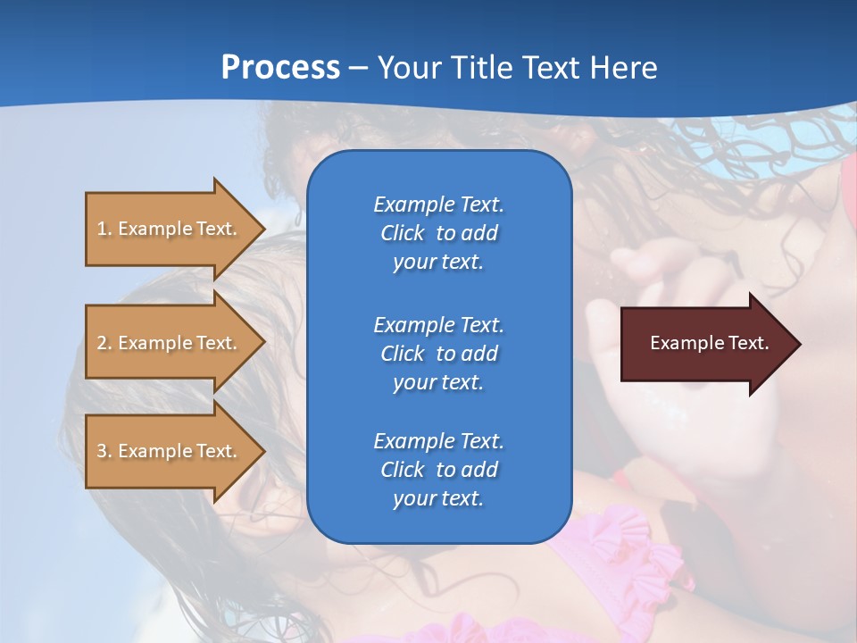 Two Little Girls In A Pink Swimsuit Playing In A Pool PowerPoint Template