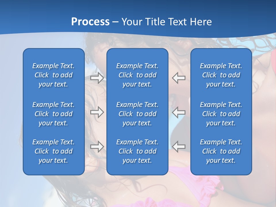 Two Little Girls In A Pink Swimsuit Playing In A Pool PowerPoint Template