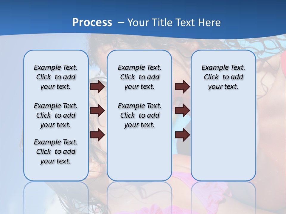 Two Little Girls In A Pink Swimsuit Playing In A Pool PowerPoint Template
