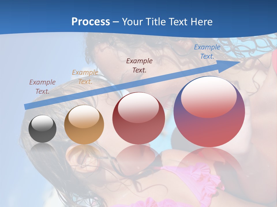 Two Little Girls In A Pink Swimsuit Playing In A Pool PowerPoint Template