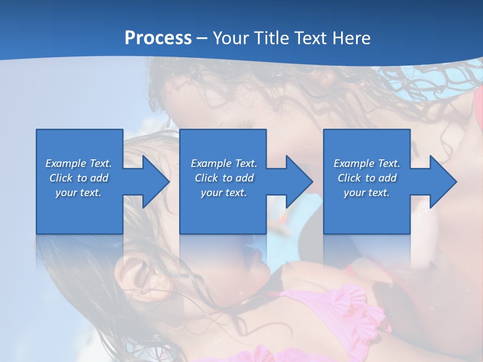 Two Little Girls In A Pink Swimsuit Playing In A Pool PowerPoint Template