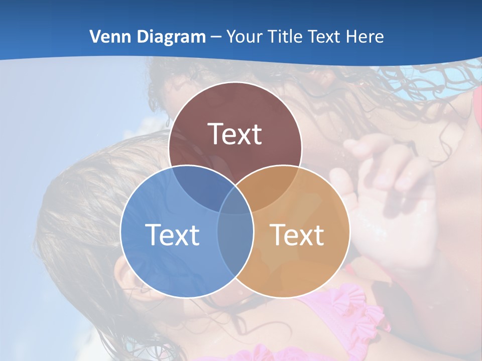 Two Little Girls In A Pink Swimsuit Playing In A Pool PowerPoint Template