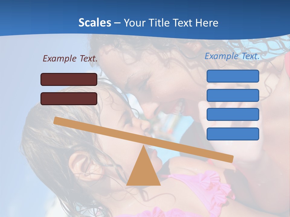 Two Little Girls In A Pink Swimsuit Playing In A Pool PowerPoint Template