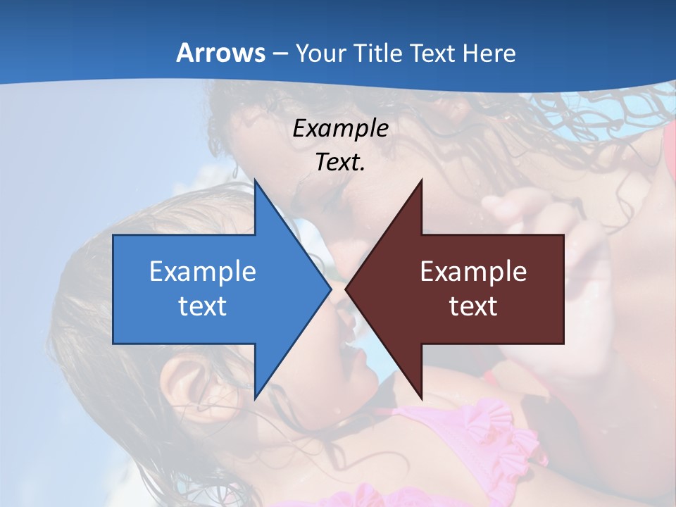 Two Little Girls In A Pink Swimsuit Playing In A Pool PowerPoint Template