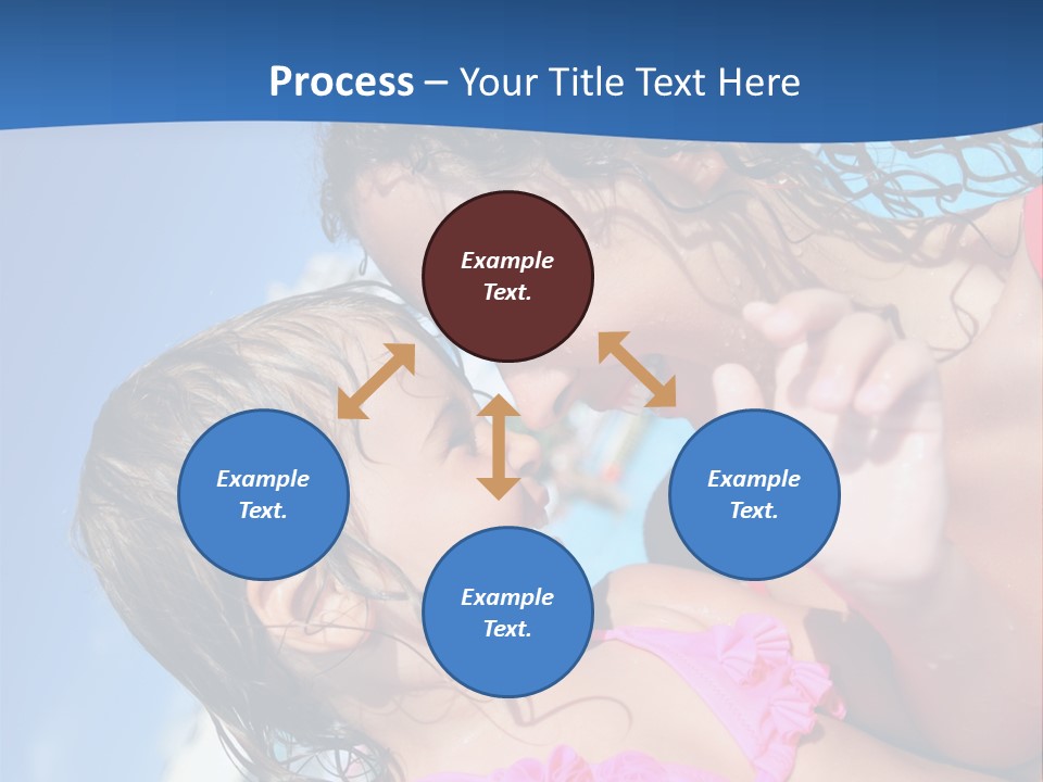 Two Little Girls In A Pink Swimsuit Playing In A Pool PowerPoint Template