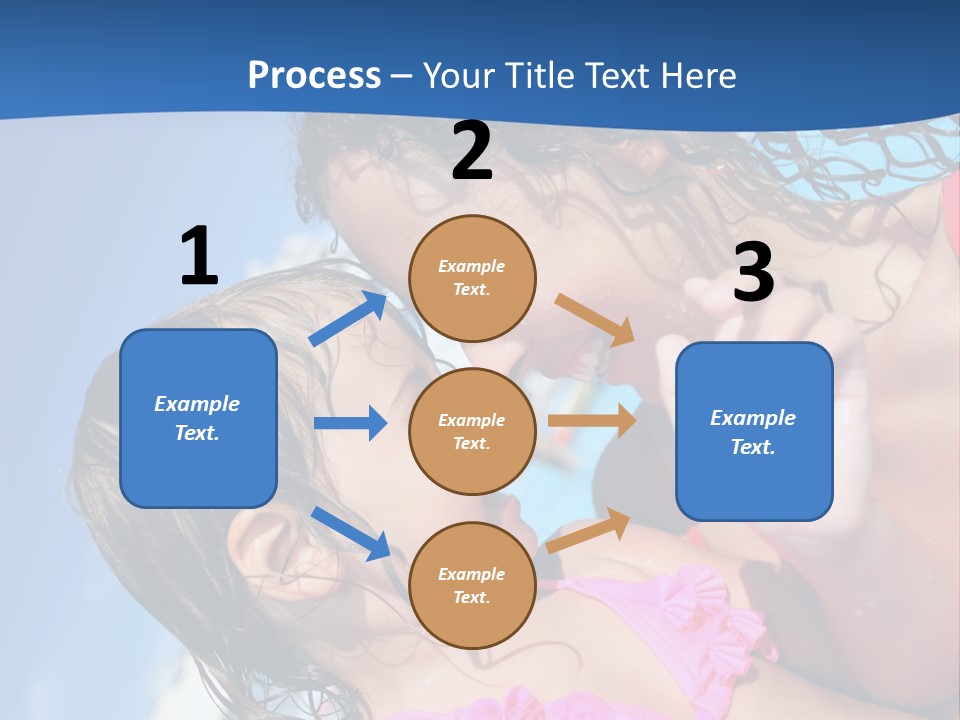 Two Little Girls In A Pink Swimsuit Playing In A Pool PowerPoint Template