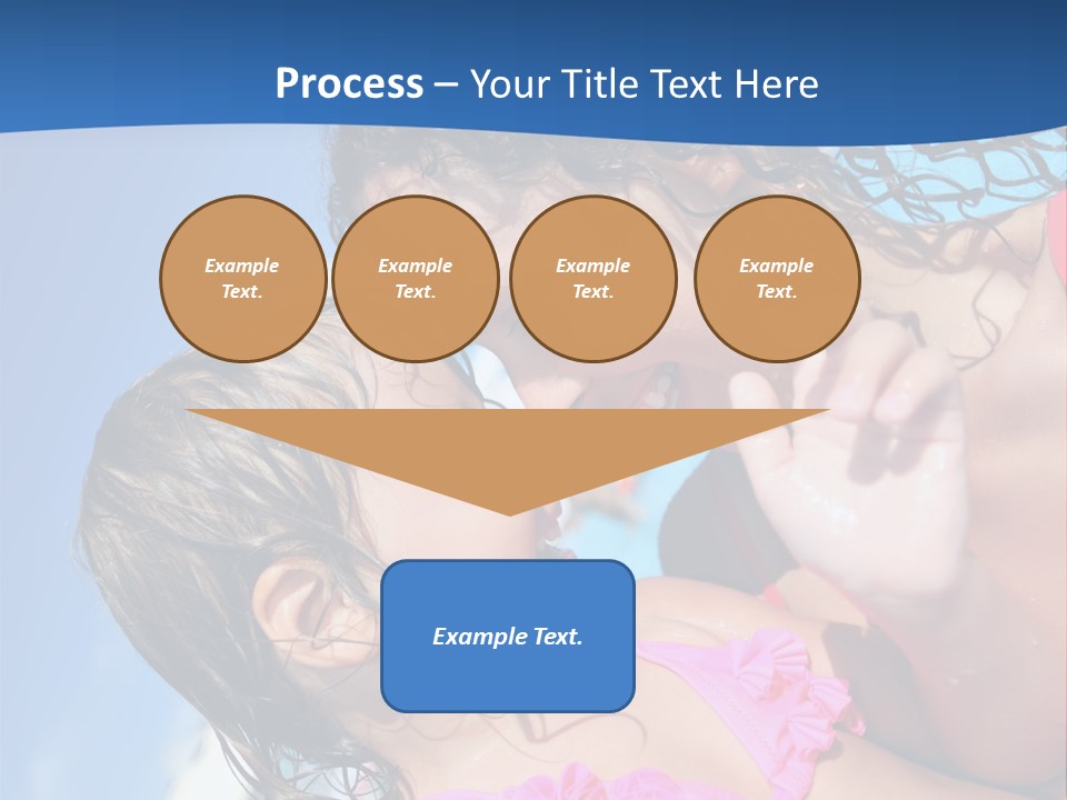 Two Little Girls In A Pink Swimsuit Playing In A Pool PowerPoint Template