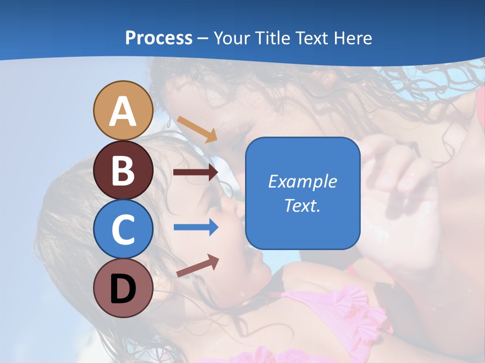 Two Little Girls In A Pink Swimsuit Playing In A Pool PowerPoint Template