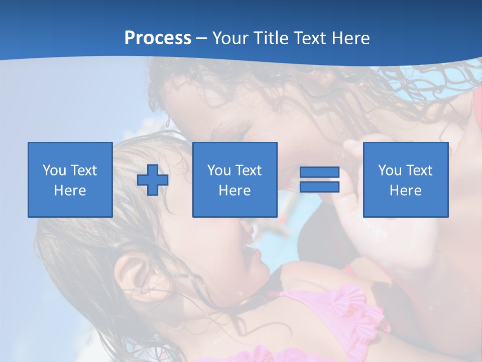 Two Little Girls In A Pink Swimsuit Playing In A Pool PowerPoint Template