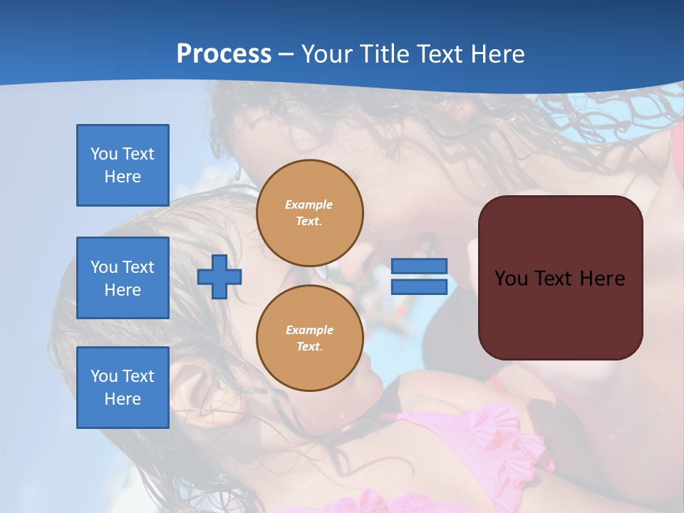 Two Little Girls In A Pink Swimsuit Playing In A Pool PowerPoint Template