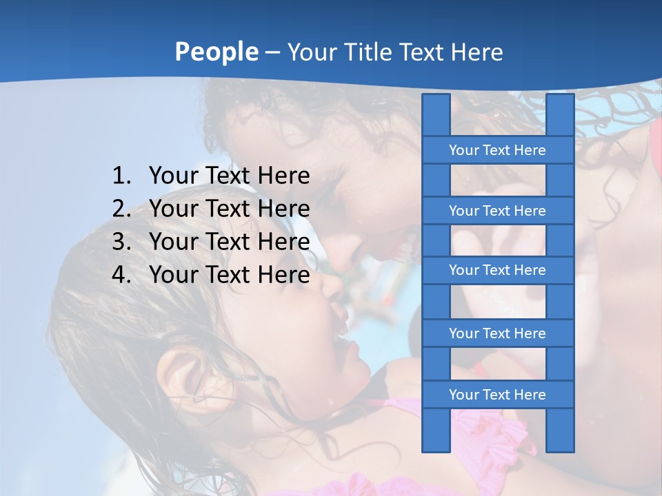 Two Little Girls In A Pink Swimsuit Playing In A Pool PowerPoint Template