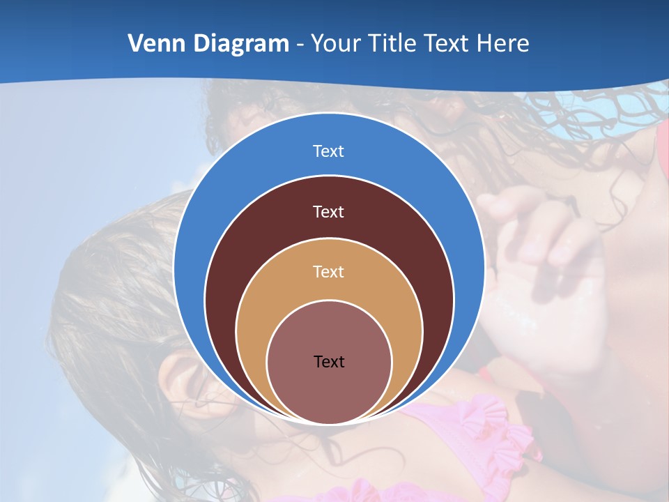 Two Little Girls In A Pink Swimsuit Playing In A Pool PowerPoint Template