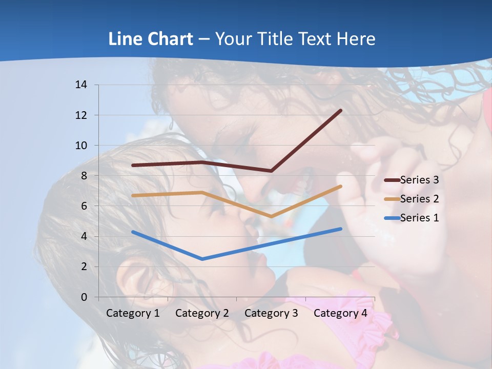 Two Little Girls In A Pink Swimsuit Playing In A Pool PowerPoint Template