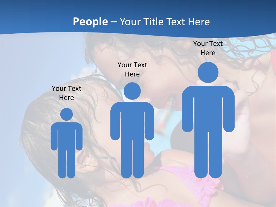 Two Little Girls In A Pink Swimsuit Playing In A Pool PowerPoint Template