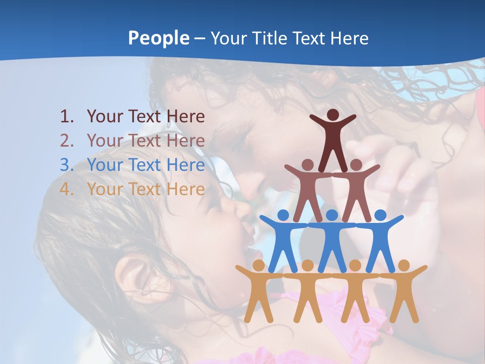 Two Little Girls In A Pink Swimsuit Playing In A Pool PowerPoint Template