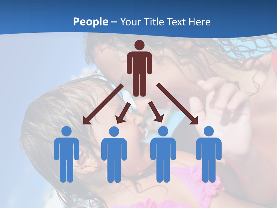 Two Little Girls In A Pink Swimsuit Playing In A Pool PowerPoint Template