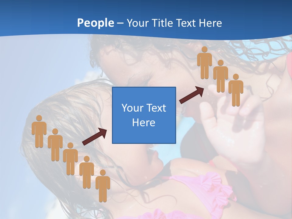 Two Little Girls In A Pink Swimsuit Playing In A Pool PowerPoint Template