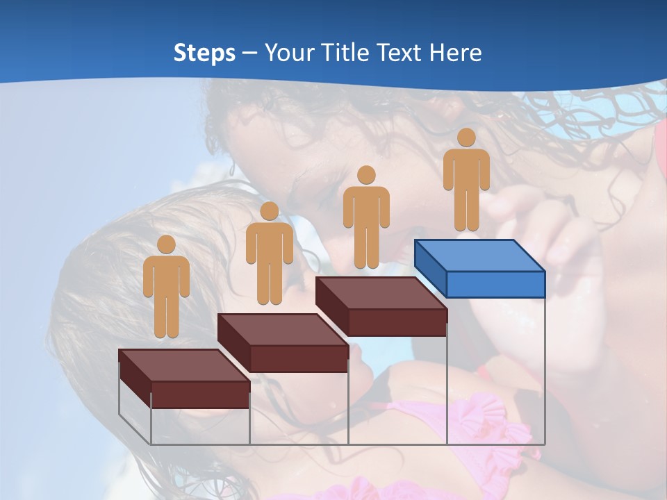 Two Little Girls In A Pink Swimsuit Playing In A Pool PowerPoint Template