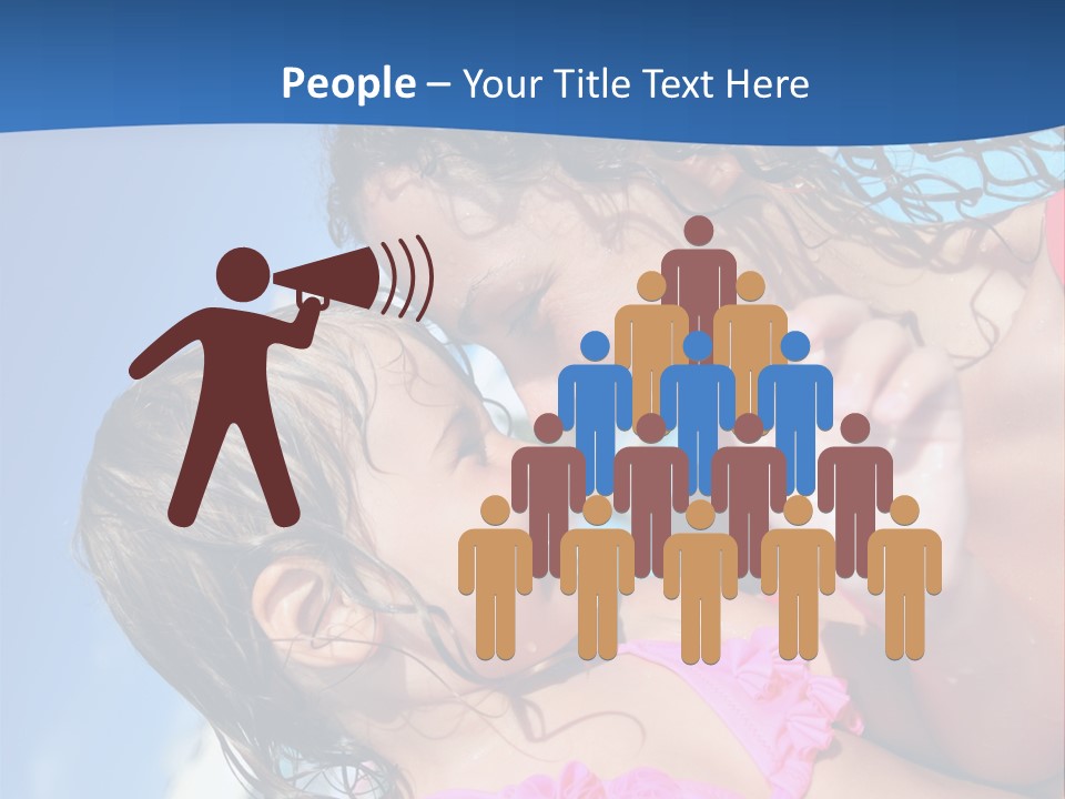 Two Little Girls In A Pink Swimsuit Playing In A Pool PowerPoint Template