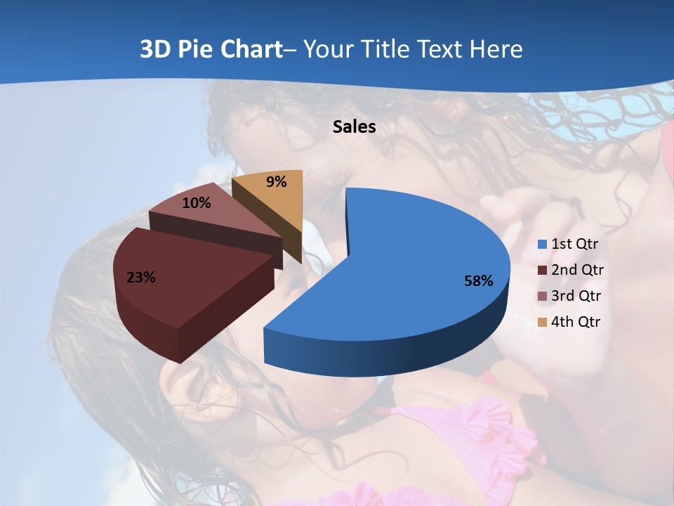 Two Little Girls In A Pink Swimsuit Playing In A Pool PowerPoint Template