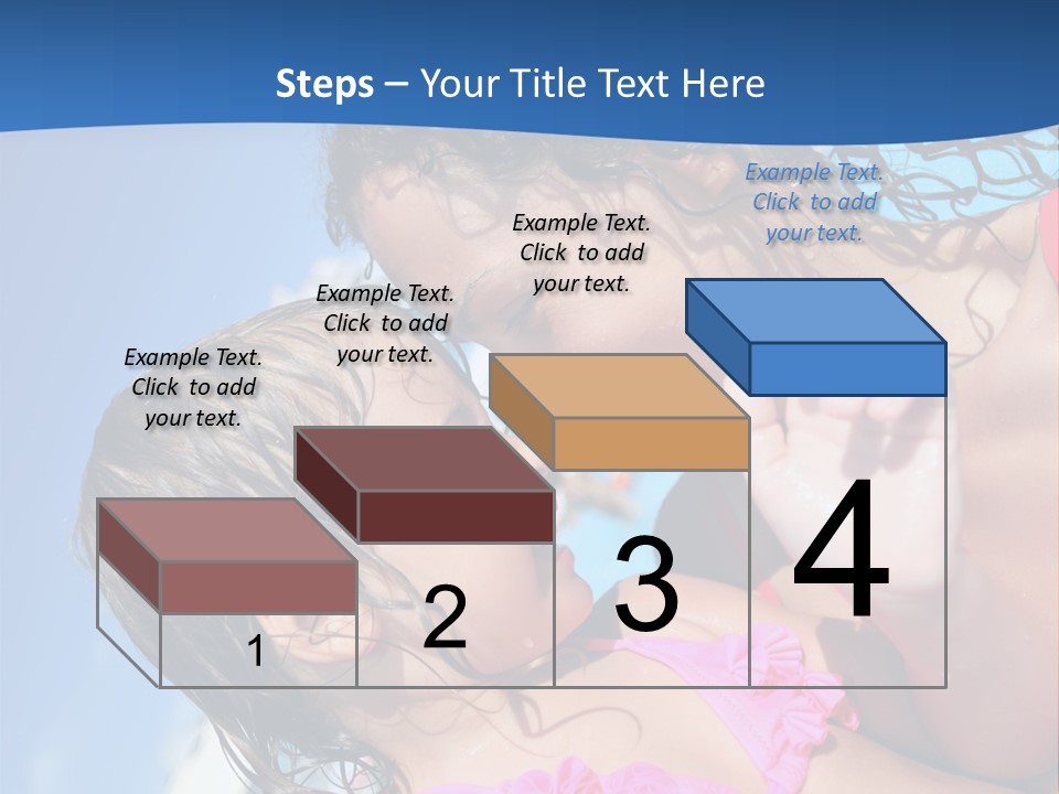 Two Little Girls In A Pink Swimsuit Playing In A Pool PowerPoint Template