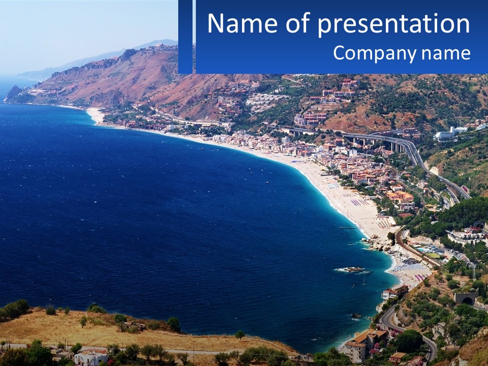 A Large Body Of Water Surrounded By Mountains PowerPoint Template