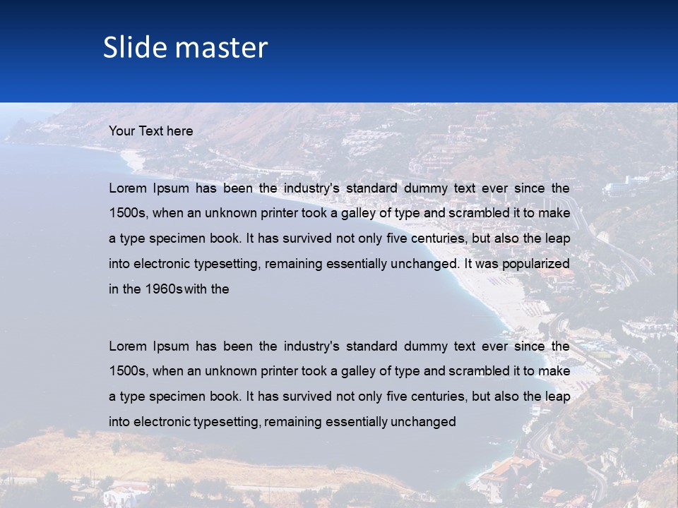 A Large Body Of Water Surrounded By Mountains PowerPoint Template