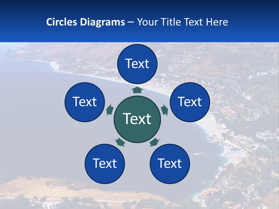 A Large Body Of Water Surrounded By Mountains PowerPoint Template