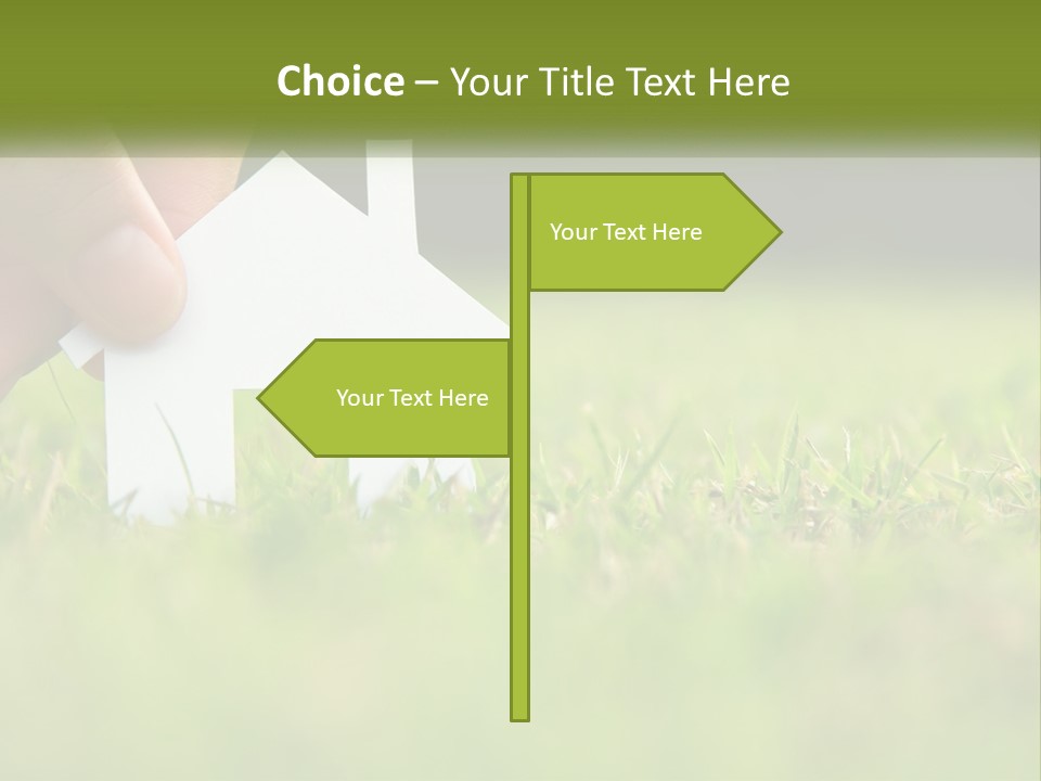 A Person Holding A Paper House In The Grass PowerPoint Template