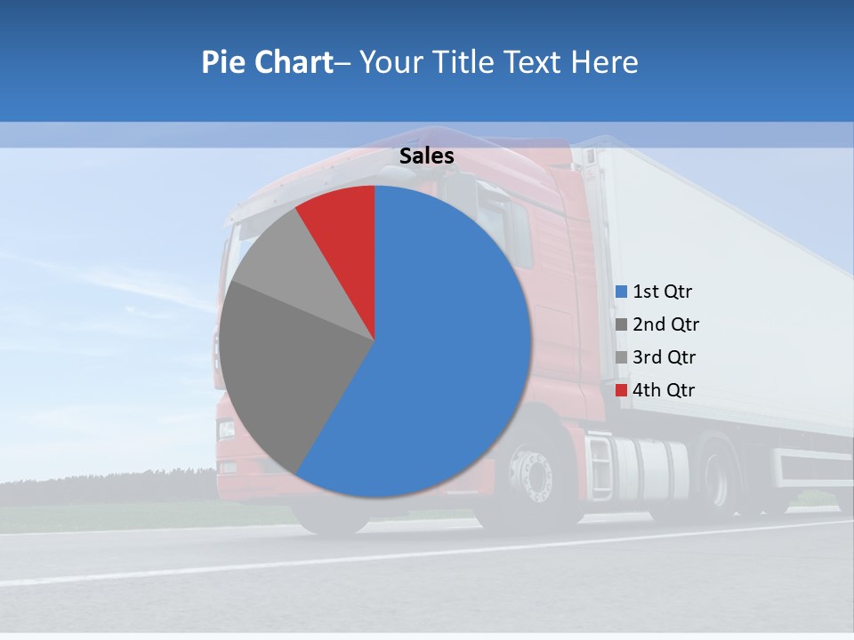 A Red Truck Is Driving Down The Road PowerPoint Template