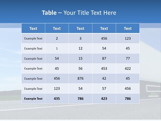 A Red Truck Is Driving Down The Road PowerPoint Template