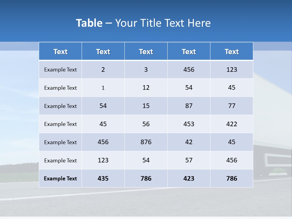 A Red Truck Is Driving Down The Road PowerPoint Template