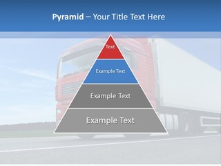 A Red Truck Is Driving Down The Road PowerPoint Template